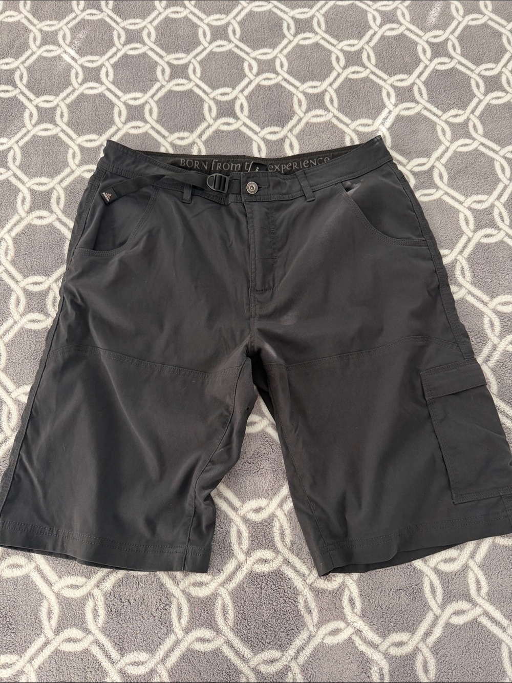 Prana Men's Black Cargo Shorts with Utility Pocket